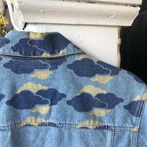 Acne Studios Bla Konst Cloud Print Denim Jacket